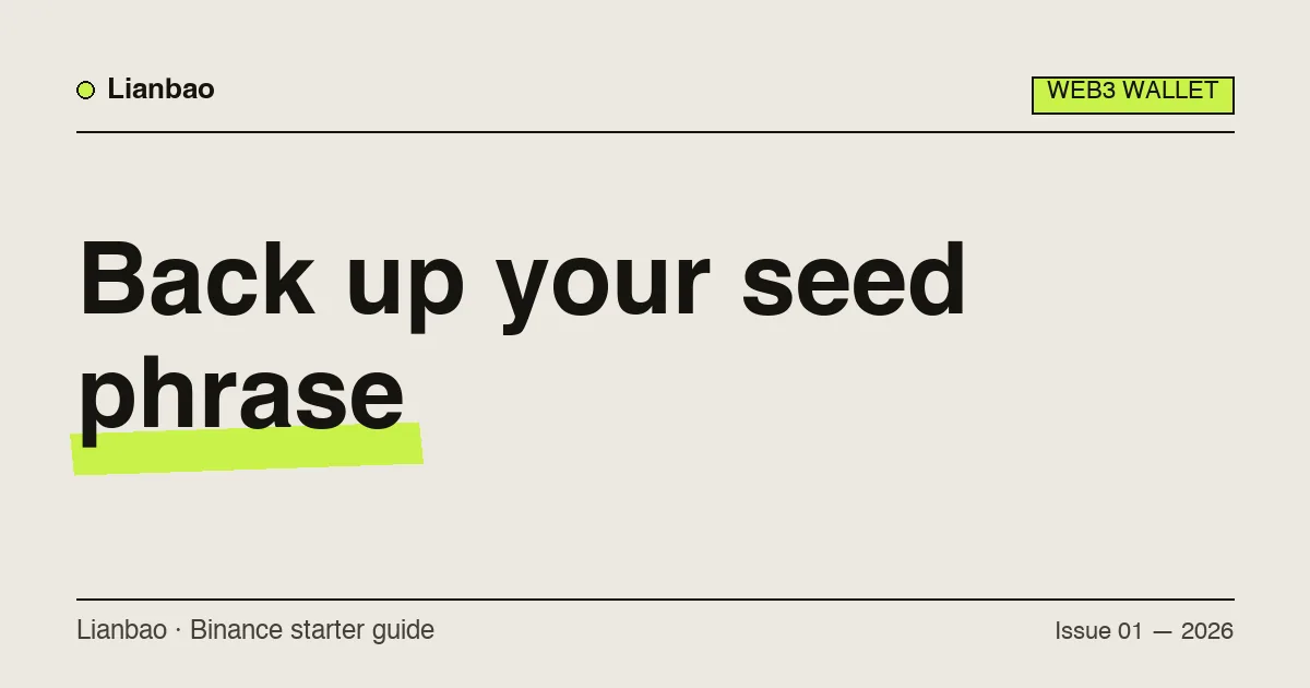 Sauvegarde sécurisée d'une phrase de récupération sur papier et sur plaque d'acier, avec les mentions interdisant la capture d'écran et l'envoi dans le cloud